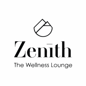 Black logo featuring a minimalist mountain icon above the words "Zenith" in large font and "The Wellness Lounge" in smaller font below. Opdee Digital Marketing