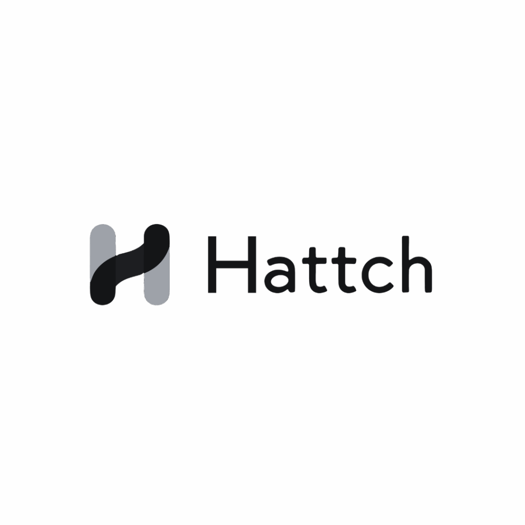 Logo with a stylized "H" in black and gray, followed by the word "Hattch" in black text on a white background. Opdee Digital Marketing