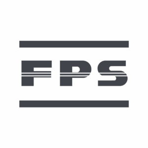 The image shows the bold, capital letters "FPS" centered between two horizontal black lines, one above and one below the text, on a transparent background. Opdee Digital Marketing