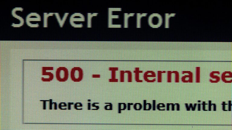 A computer screen displaying an "HTTP 500 – Internal Server Error" message in bold red text, indicating a problem with the WordPress website’s server. Opdee Digital Marketing